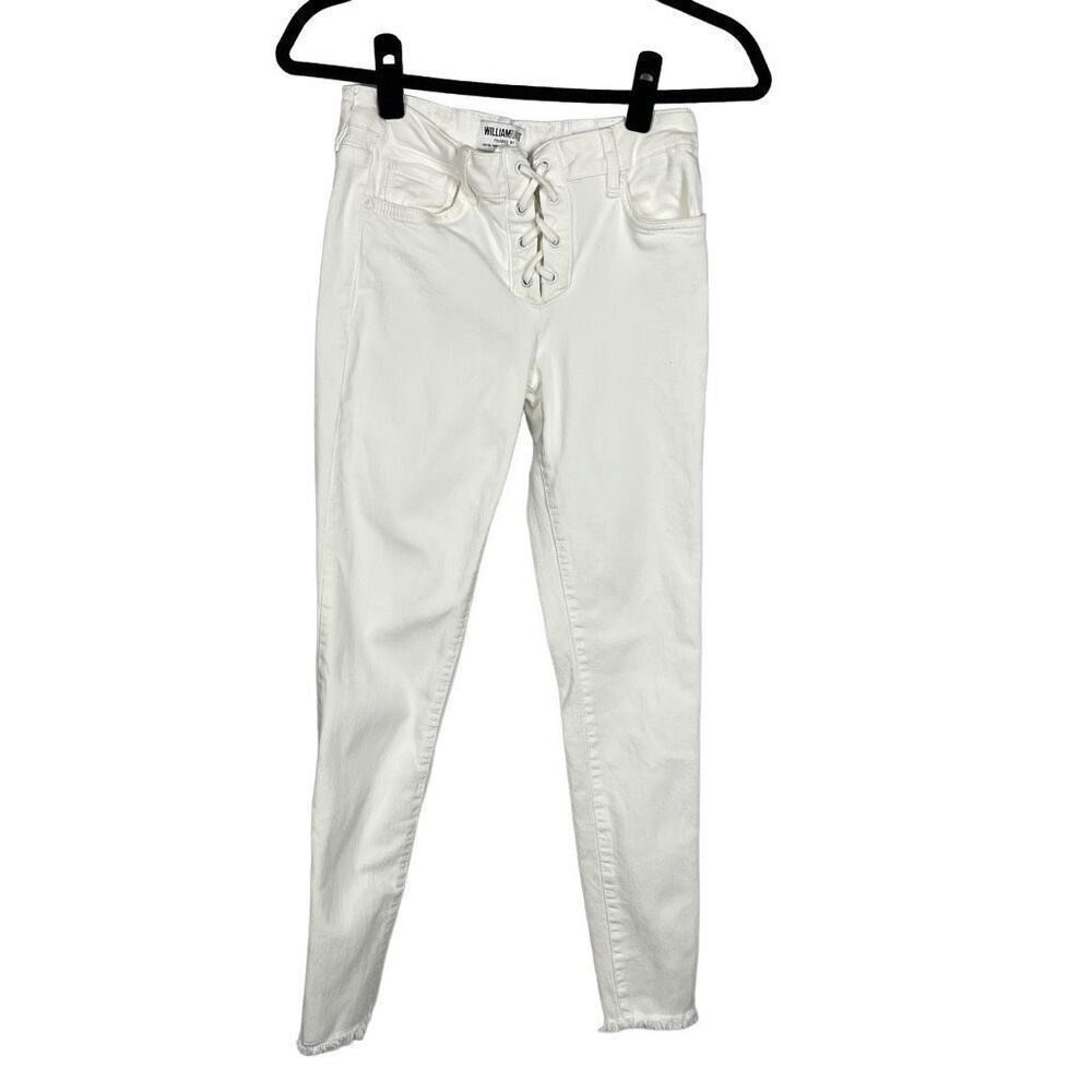 William Rast White Lace Up Ankle Skinny Denim Jeans - Women’s 27